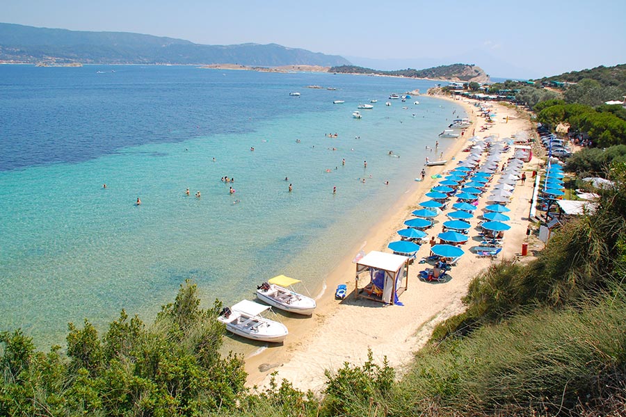 Παραλία μεγάλη άμμος Αμμουλιανή Χαλκιδικής